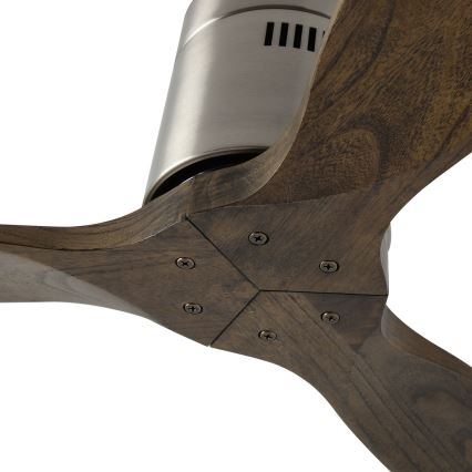 ZEVENTI - Deckenventilator SPELLO Wi-Fi Tuya matt Chrom/Eiche + Fernbedienung