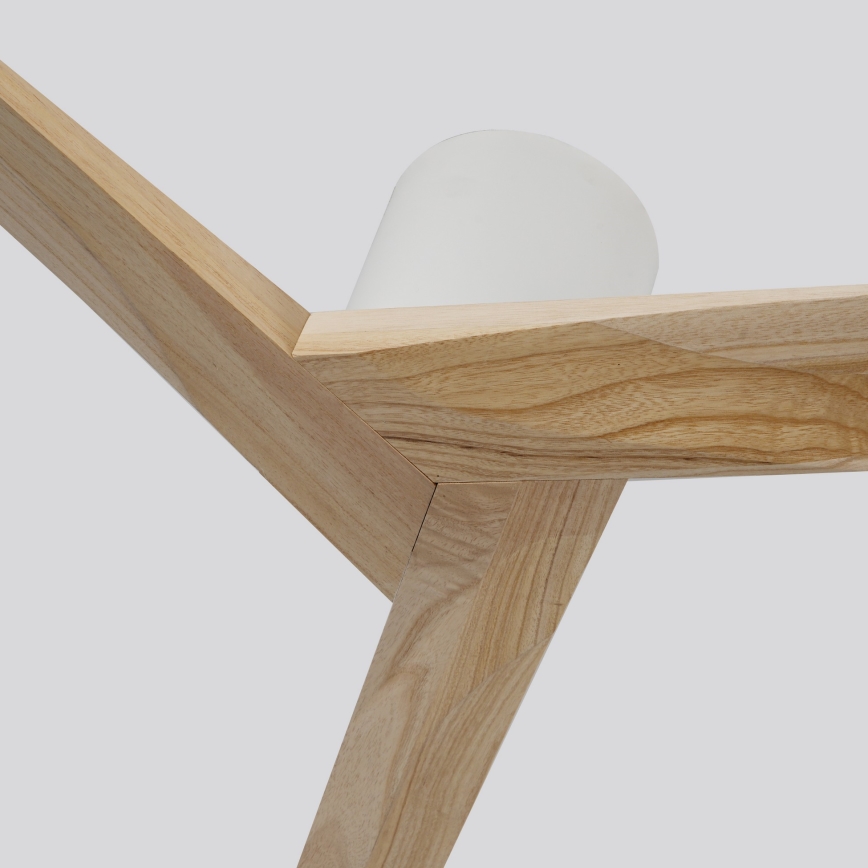 ZEVENTI - Deckenventilator VELLON Wi-Fi Tuya weiß/Paulownienholz + Fernbedienung