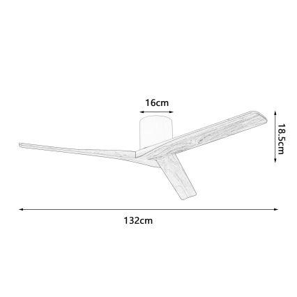 ZEVENTI - Deckenventilator VELLON Wi-Fi Tuya weiß/Paulownienholz + Fernbedienung