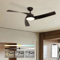 ZEVENTI - Dimmbarer LED-Deckenventilator AERYS LED/24W/230V 3000/4000/6000K Wi‑Fi Tuya schwarz + Fernbedienung