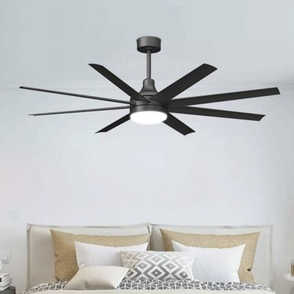 ZEVENTI - LED-dimmbarer Deckenventilator WALKIKI LED/24W/230V 2700-6500K 165 cm schwarz + Fernbedienung
