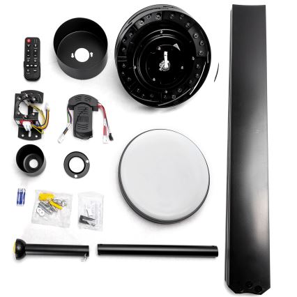 ZEVENTI - LED-dimmbarer Deckenventilator WALKIKI LED/24W/230V 2700-6500K 165 cm schwarz + Fernbedienung