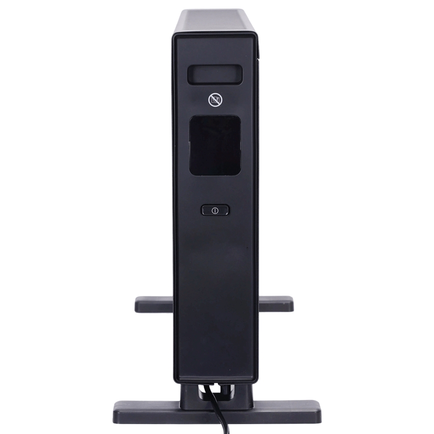 ZEVENTI - Elektrischer Direktheizer/Konvektor mit LCD-Display 1250/2000 W/230 V, schwarz + Fernbedienung