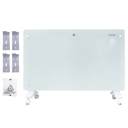 ZEVENTI - Smarter wandhängender elektrischer Direktheizer/Konvektor mit LCD-Display 1000/2000W/230V Wi-Fi weiß