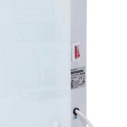 ZEVENTI - Smarter wandhängender elektrischer Direktheizer/Konvektor mit LCD-Display 1000/2000W/230V Wi-Fi weiß