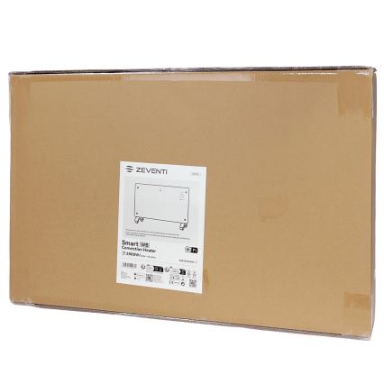 ZEVENTI - Smarter wandhängender elektrischer Direktheizer/Konvektor mit LCD-Display 1000/2000W/230V Wi-Fi weiß