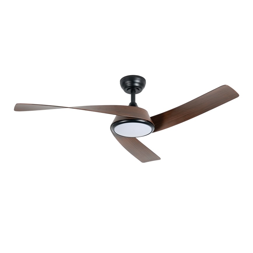 ZEVENTI - dimmbarer LED-Deckenventilator AERYS LED/24W/230V 3000/4000/6000K Wi‑Fi Tuya schwarz/nussbaum + Fernbedienung