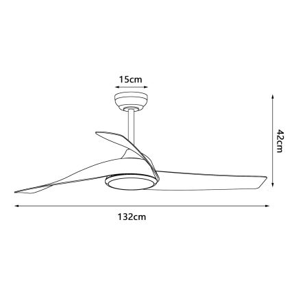 ZEVENTI - dimmbarer LED-Deckenventilator AERYS LED/24W/230V 3000/4000/6000K Wi‑Fi Tuya schwarz/nussbaum + Fernbedienung