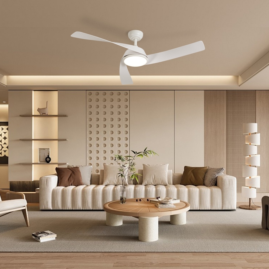 ZEVENTI - LED-dimmbarer Deckenventilator AERYS LED/24W/230V 3000/4000/6000K Wi-Fi Tuya weiß + Fernbedienung