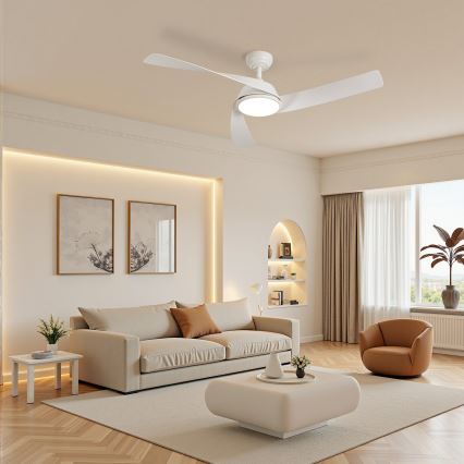 ZEVENTI - LED-dimmbarer Deckenventilator AERYS LED/24W/230V 3000/4000/6000K Wi-Fi Tuya weiß + Fernbedienung