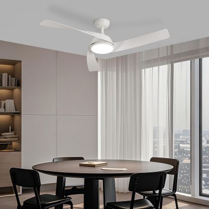 ZEVENTI - LED-dimmbarer Deckenventilator AERYS LED/24W/230V 3000/4000/6000K Wi-Fi Tuya weiß + Fernbedienung