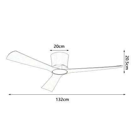 ZEVENTI - LED-dimmbarer Deckenventilator AUREX LED/24W/230V 3000/4000/6000K Wi-Fi Tuya schwarz + Fernbedienung