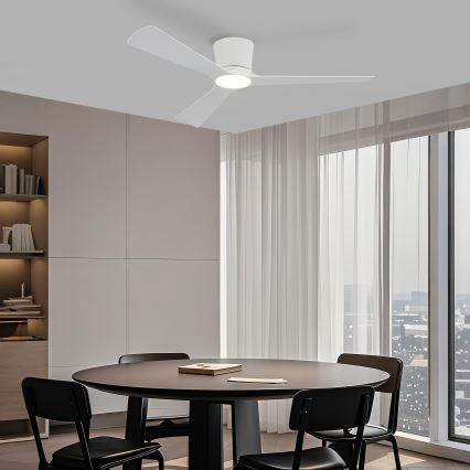 ZEVENTI - Dimmbarer LED-Deckenventilator AUREX LED/24W/230V 3000/4000/6000K Wi‑Fi Tuya weiß + Fernbedienung