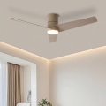 ZEVENTI - LED Deckenventilator BARROSA LED/18W/230V 3000/4000/6000K Wi-Fi Tuya beige + Fernbedienung