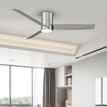 ZEVENTI - LED-Deckenventilator BARROSA LED/18W/230V 3000/4000/6000K Wi-Fi Tuya matt Chrom + Fernbedienung