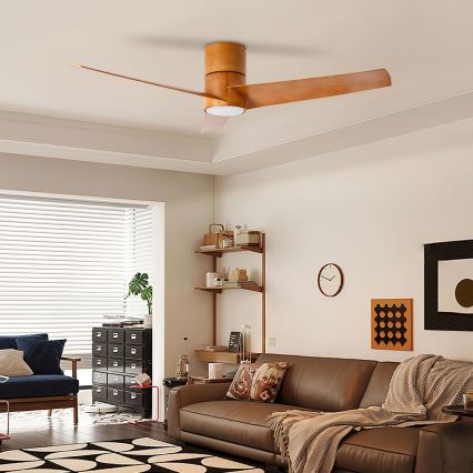 ZEVENTI - LED Deckenventilator BARROSA LED/18W/230V 3000/4000/6000K Wi-Fi Tuya Braun + Fernbedienung