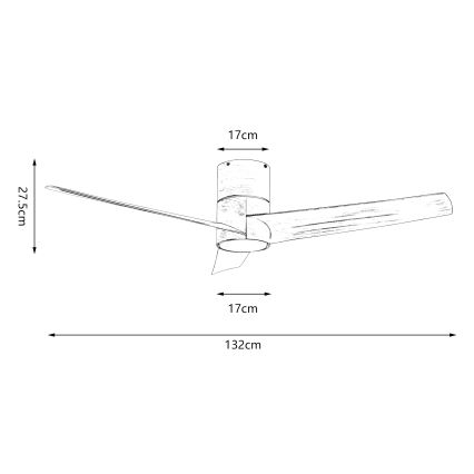ZEVENTI - LED Deckenventilator BARROSA LED/18W/230V 3000/4000/6000K Wi-Fi Tuya Braun + Fernbedienung