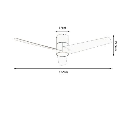 ZEVENTI - LED Deckenventilator BARROSA LED/18W/230V 3000/4000/6000K Wi-Fi Tuya beige + Fernbedienung