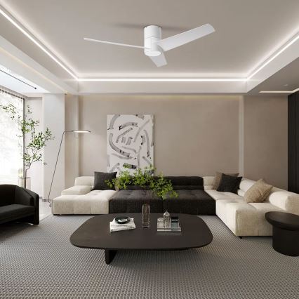 ZEVENTI - LED-Deckenventilator BARROSA LED/18W/230V 3000/4000/6000K Wi-Fi Tuya weiß + Fernbedienung