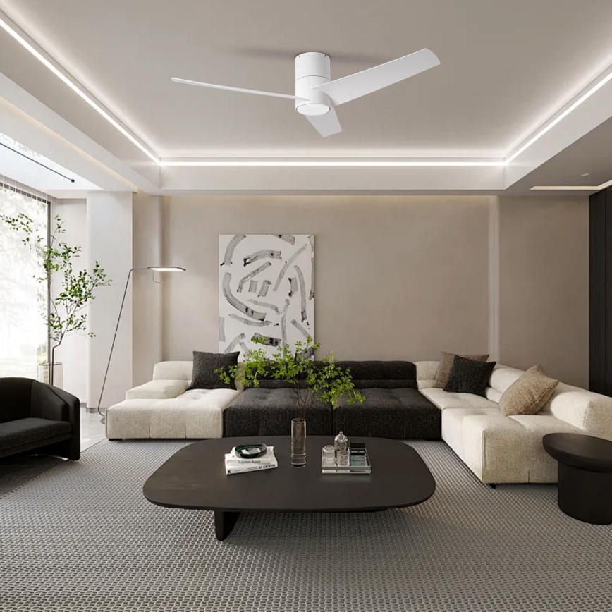 ZEVENTI - LED-Deckenventilator BARROSA LED/18W/230V 3000/4000/6000K Wi-Fi Tuya weiß + Fernbedienung