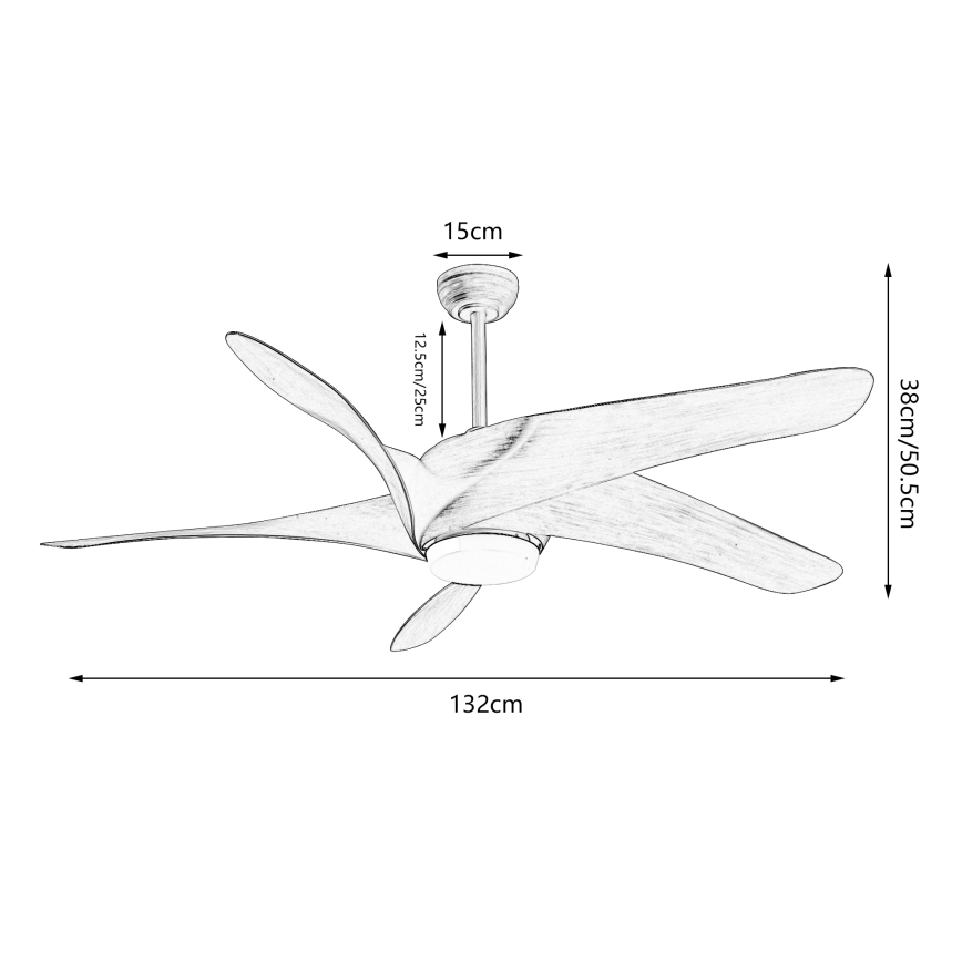 ZEVENTI - LED Deckenventilator LUCCA LED/18W/230V 3000-6000K Wi-Fi Tuya Braun + Fernbedienung