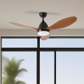 ZEVENTI - LED-Deckenventilator MURO LED/18W/230V 3000-6000K Wi-Fi Tuya schwarz + Fernbedienung