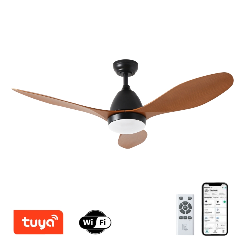 ZEVENTI - LED-Deckenventilator MURO LED/18W/230V 3000-6000K Wi-Fi Tuya schwarz + Fernbedienung