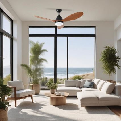 ZEVENTI - LED-Deckenventilator MURO LED/18W/230V 3000-6000K Wi-Fi Tuya schwarz + Fernbedienung