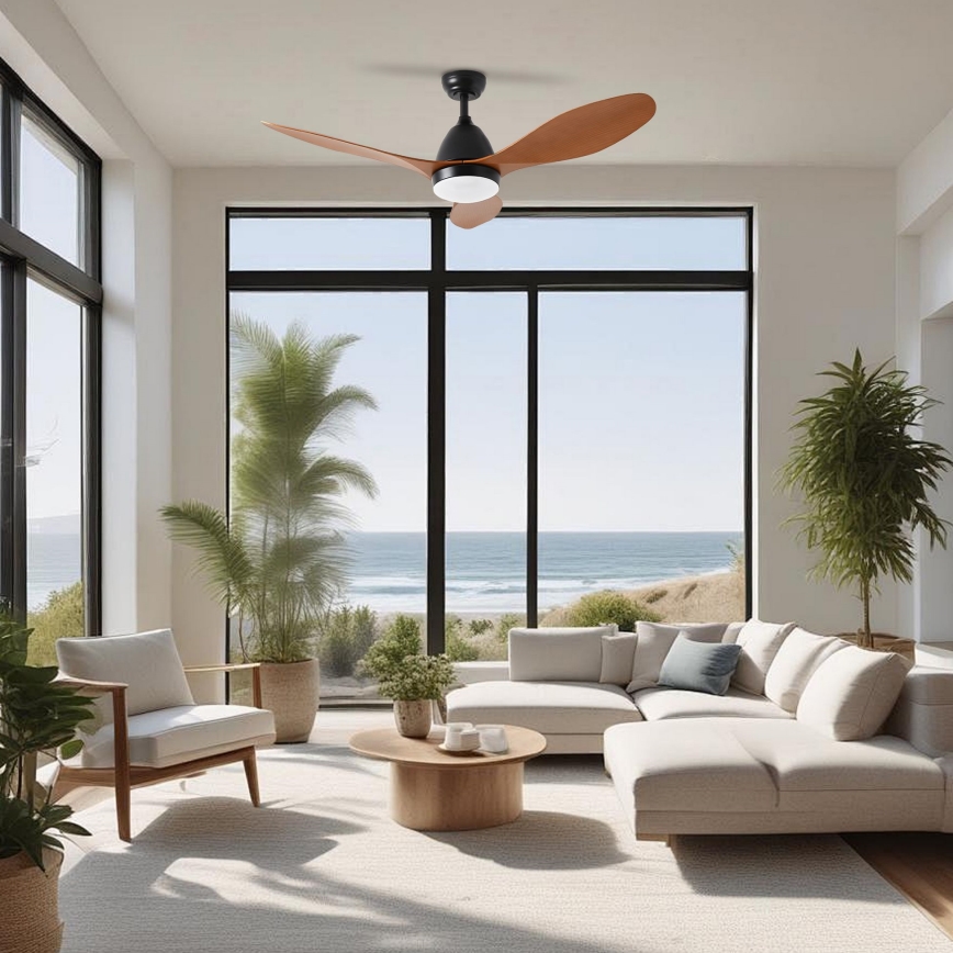 ZEVENTI - LED-Deckenventilator MURO LED/18W/230V 3000-6000K Wi-Fi Tuya schwarz + Fernbedienung
