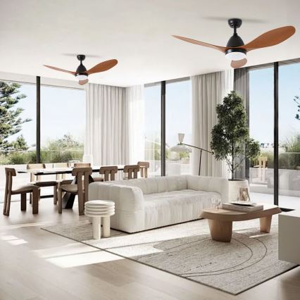 ZEVENTI - LED-Deckenventilator MURO LED/18W/230V 3000-6000K Wi-Fi Tuya schwarz + Fernbedienung