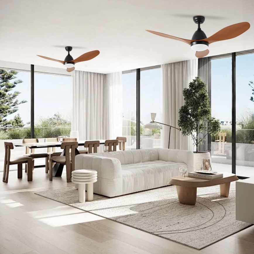 ZEVENTI - LED-Deckenventilator MURO LED/18W/230V 3000-6000K Wi-Fi Tuya schwarz + Fernbedienung