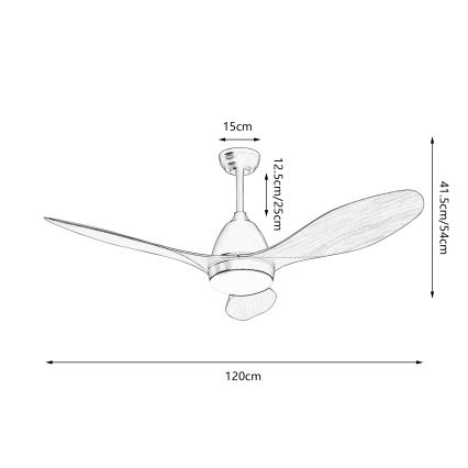 ZEVENTI - LED-Deckenventilator MURO LED/18W/230V 3000-6000K Wi-Fi Tuya schwarz + Fernbedienung