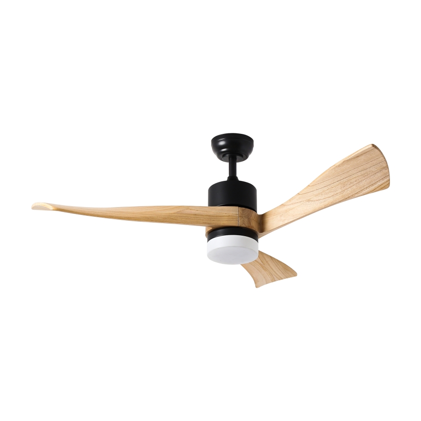 ZEVENTI - LED Deckenventilator NATURITO LED/18W/230V 3000-6000K Wi-Fi Tuya schwarz/Eiche + Fernbedienung