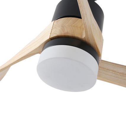 ZEVENTI - LED Deckenventilator NATURITO LED/18W/230V 3000-6000K Wi-Fi Tuya schwarz/Eiche + Fernbedienung
