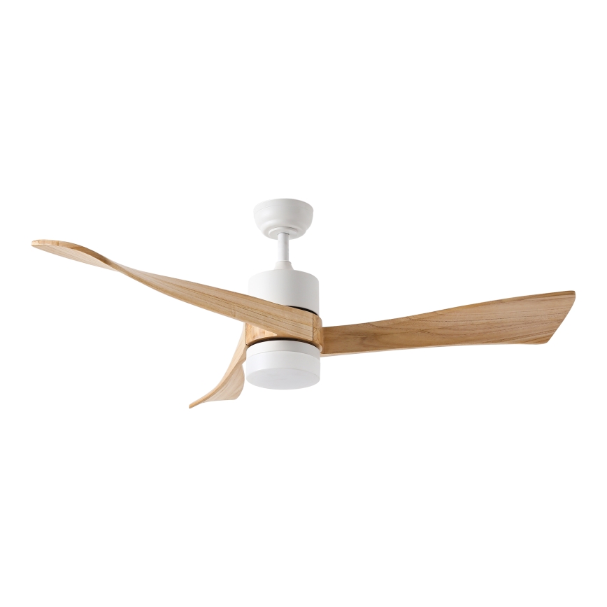 ZEVENTI - Dimmbarer LED-Deckenventilator NATURITO LED/18W/230V 3000-6000K Wi-Fi Tuya weiß/Eiche + Fernbedienung