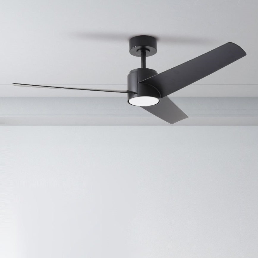 ZEVENTI - LED Deckenventilator ORVIETO LED/18W/230V 3000-6000K Wi-Fi Tuya schwarz + Fernbedienung
