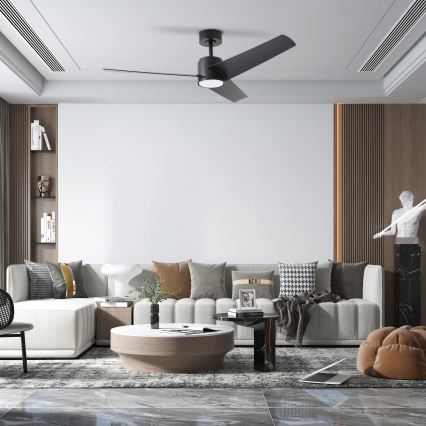 ZEVENTI - LED-Deckenventilator ORVIETO LED/18W/230V 3000/4000/6000K Wi-Fi Tuya schwarz + Fernbedienung