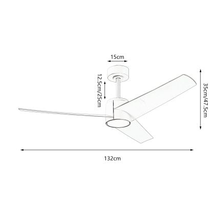 ZEVENTI - LED Deckenventilator ORVIETO LED/18W/230V 3000-6000K Wi-Fi Tuya weiß + Fernbedienung