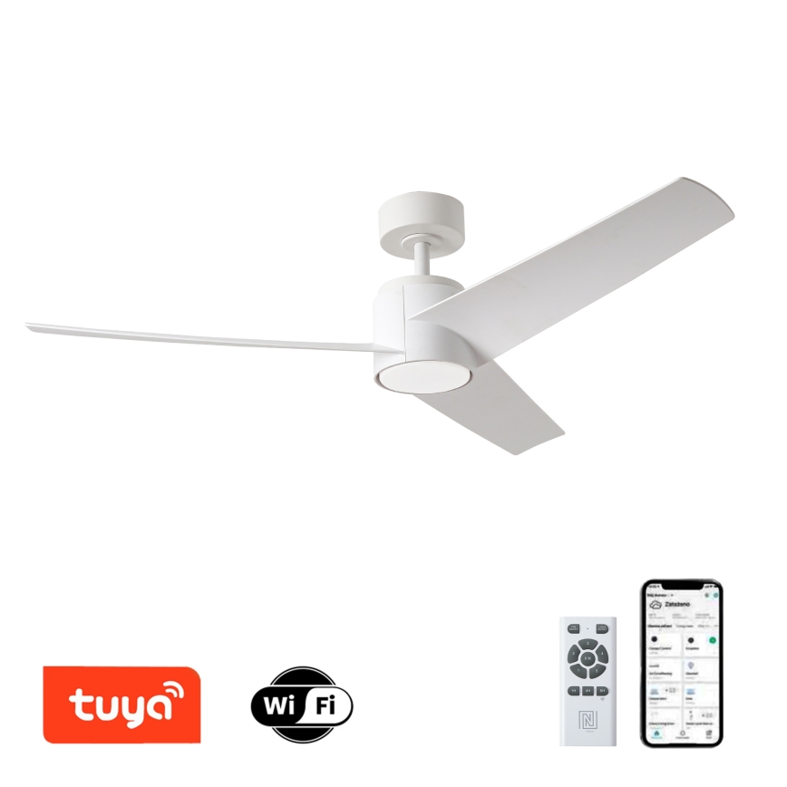 ZEVENTI - LED-Deckenventilator ORVIETO LED/18W/230V 3000/4000/6000K Wi-Fi Tuya weiß + Fernbedienung