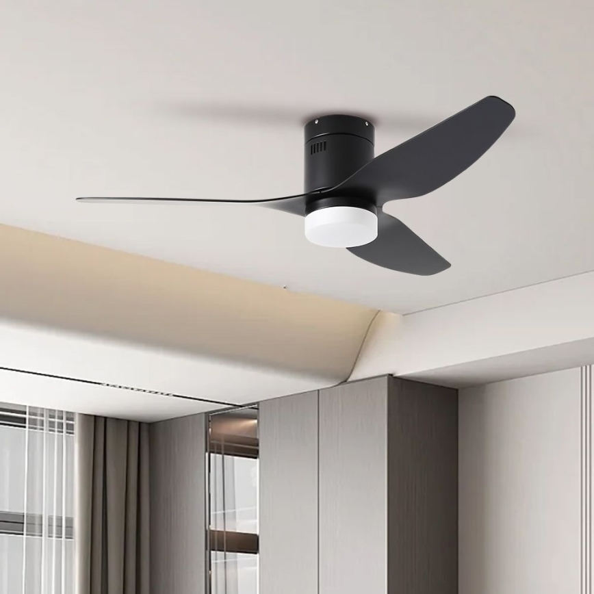 ZEVENTI - LED Deckenventilator PADUA LED/18W/230V 3000-6000K Wi-Fi Tuya schwarz + Fernbedienung