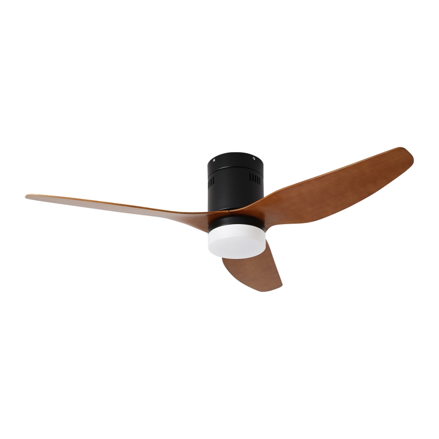 ZEVENTI - LED-Deckenventilator PADUA LED/18W/230V 3000-6000K Wi-Fi Tuya schwarz/braun + Fernbedienung
