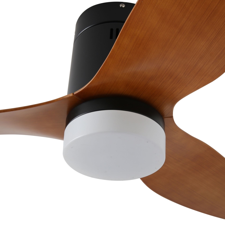 ZEVENTI - LED-Deckenventilator PADUA LED/18W/230V 3000-6000K Wi-Fi Tuya schwarz/braun + Fernbedienung