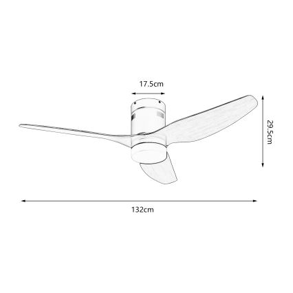 ZEVENTI - LED-Deckenventilator PADUA LED/18W/230V 3000-6000K Wi-Fi Tuya schwarz/braun + Fernbedienung