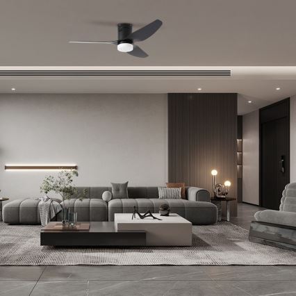 ZEVENTI - Dimmbarer LED-Deckenventilator PADUA LED/18W/230V 3000-6000K Wi-Fi Tuya schwarz + Fernbedienung