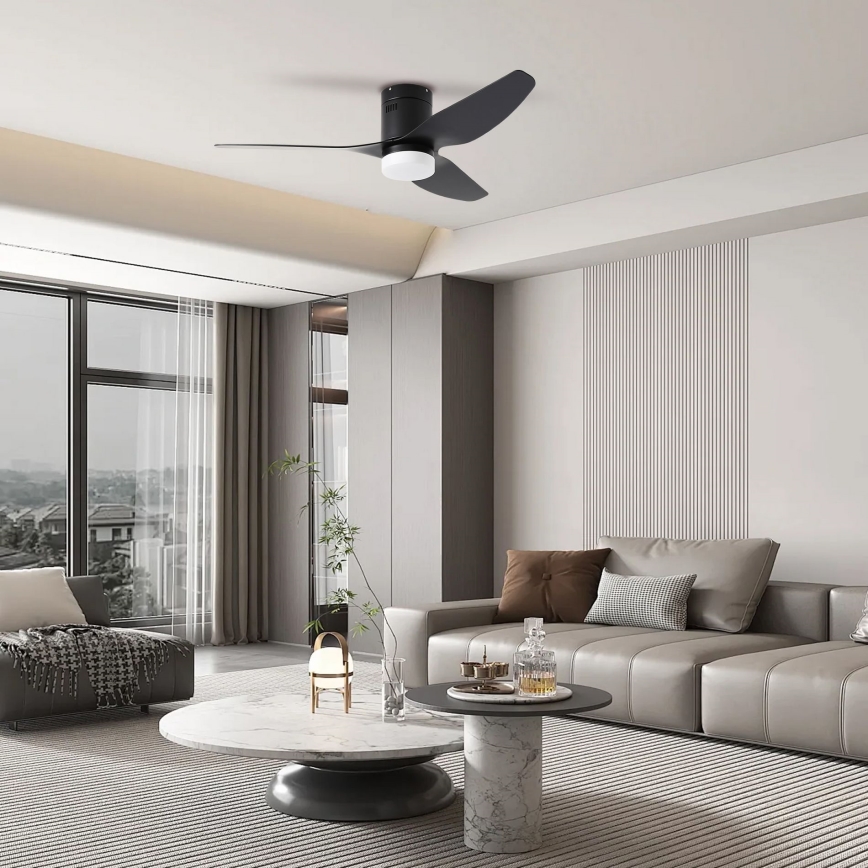 ZEVENTI - LED Deckenventilator PADUA LED/18W/230V 3000-6000K Wi-Fi Tuya schwarz + Fernbedienung