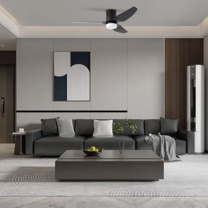 ZEVENTI - LED Deckenventilator PADUA LED/18W/230V 3000-6000K Wi-Fi Tuya schwarz + Fernbedienung