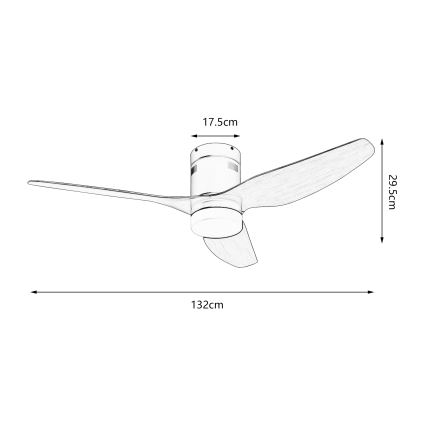 ZEVENTI - LED-Deckenventilator PADUA LED/18W/230V 3000-6000K Wi-Fi Tuya Weiß/Braun + Fernbedienung