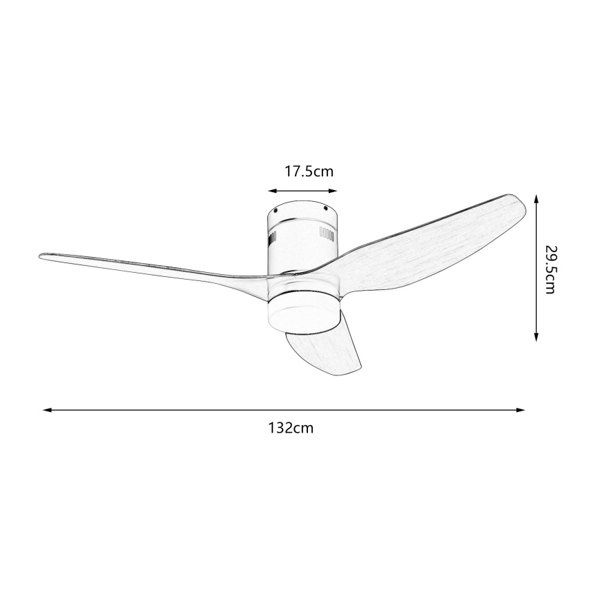 ZEVENTI - LED-Deckenventilator PADUA LED/18W/230V 3000-6000K Wi-Fi Tuya Weiß/Braun + Fernbedienung
