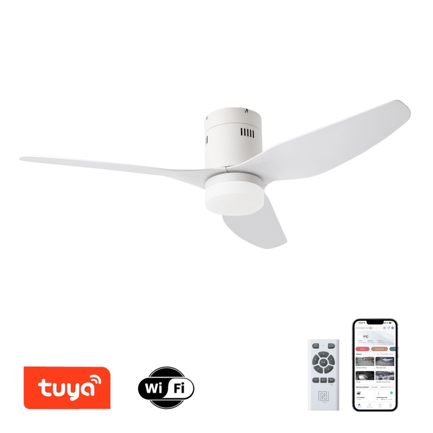 ZEVENTI - LED-Deckenventilator PADUA LED/18W/230V 3000-6000K Wi-Fi Tuya weiß + Fernbedienung