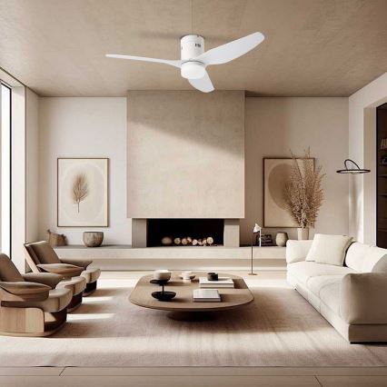ZEVENTI - LED-Deckenventilator PADUA LED/18W/230V 3000-6000K Wi-Fi Tuya weiß + Fernbedienung